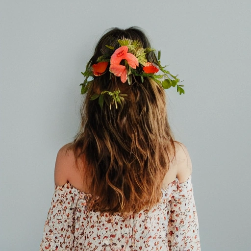 The girl with the petals in her hair, smile