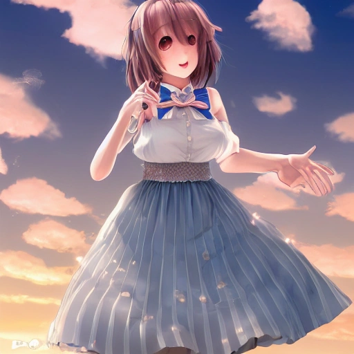 8k, best quality, ultra-detailed, 1 girl,cute, solo,beautiful detailed sky,detailed cafe,night,sitting,dating, medium breasts,beautiful detailed eyes, bowtie,pleated skirt,,floating hair