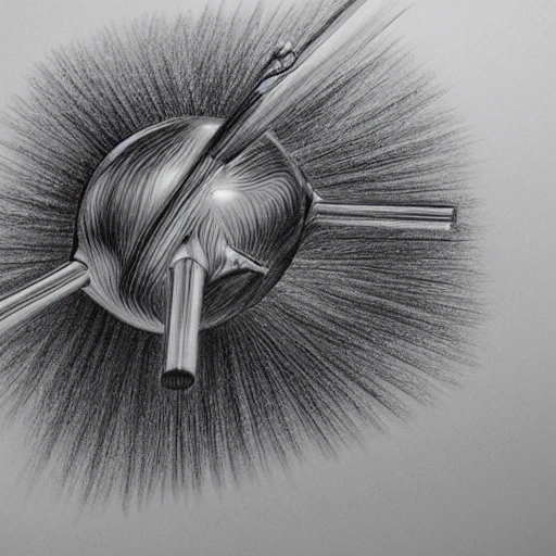 2D electron gas, 3D, Pencil Sketch