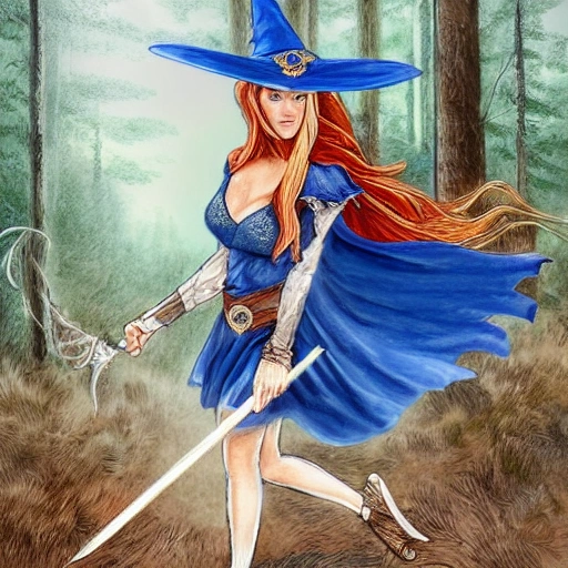 witch 2d vector illustration portrait beautifu  starryai