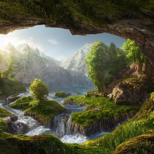 A realistic beautiful natural landscape, 4k resolution, hyper detailed