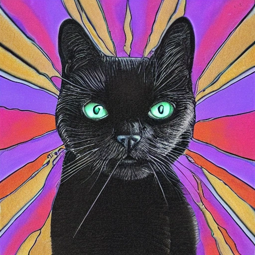 , Trippy black cat