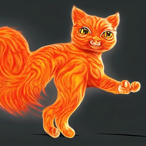 Cute Chinese kungfu orange cat, high-profile lights, digital art, highly meticulous, fine details, complex, gorgeous, complex, 3D