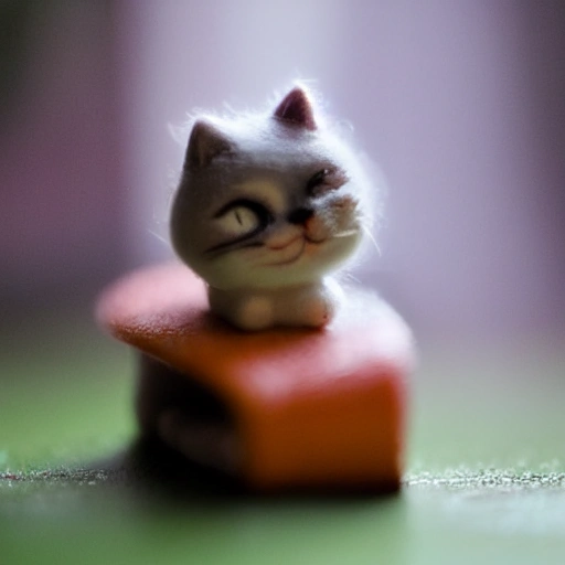 tiny cute (happy1. 4) cat in a (chinese kongfu1. 3) in the woods, rain, a character portrait, Tilt-shift, bokeh
