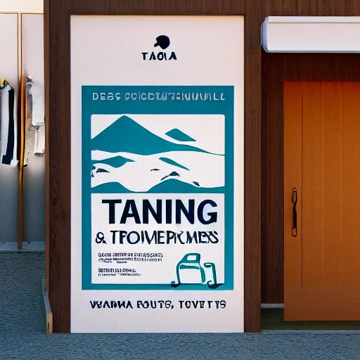 design of a signboard for a clothing and accessories store for tourism in the taiga