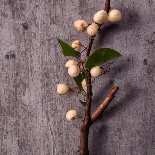 A lychee tree branch