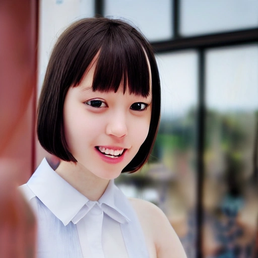 <lora:koreanDollLikeness_v10:0.3>,<lora:taiwanDollLikeness_v10:0.2>(8k, RAW photo, best quality, masterpiece:1.2), (realistic, photo-realistic:1.37), ultra-detailed,
1 girl,cute, solo,beautiful detailed sky,detailed cafe,night,sitting,dating,(nose blush),(smile:1.1),(closed mouth)
medium breasts,beautiful detailed eyes,(collared shirt:1.1), bowtie,pleated skirt,(short hair:1.2),floating hair