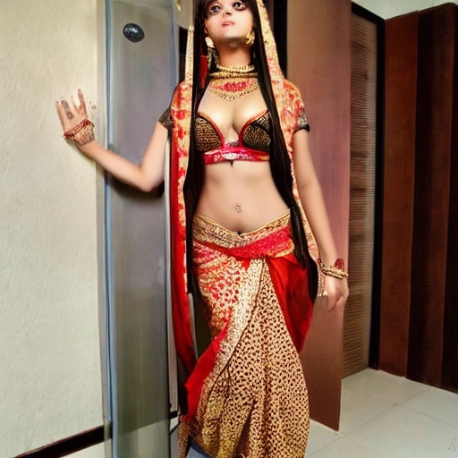 clothes_lift, sexy girl,indian style,,cleavage,

