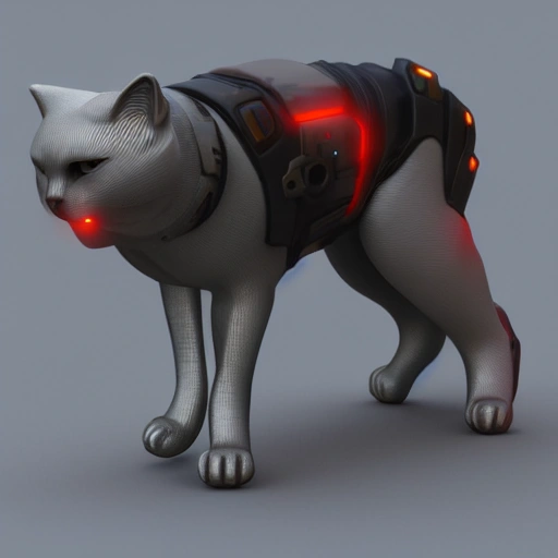 3d render cyberpunk CAT