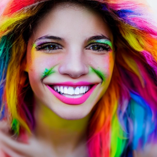 Smile,girl,photo grade,more details,Colorful