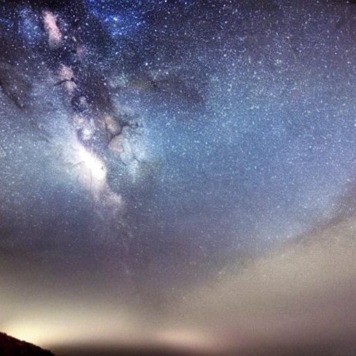 Una esfera de metal reflejando la via lactea