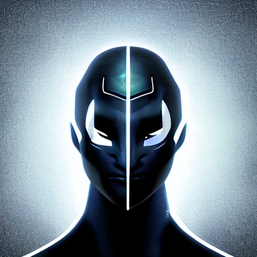 Generate an avatar for a gamer that exudes arrogance and confidence. The avatar should have a sleek, modern design with sharp edges and a minimalist color scheme, such as black and silver. The facial features of the avatar should be angular and sharp, giving off a cold and calculating vibe. The avatar's expression should be smug, with a raised eyebrow or a sly smile that conveys a sense of superiority. The clothing should be stylish and modern, with futuristic details like glowing lines or sharp metallic accents. The background should be dark and ominous, with shadows or silhouettes of other gamers in the background, emphasizing the avatar's dominant presence. Overall, the avatar should capture the essence of an arrogant and competitive gamer, ready to conquer any challenge that comes their way., Trippy