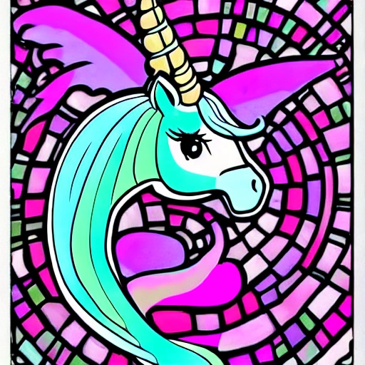 unicornio negro con alas, Trippy