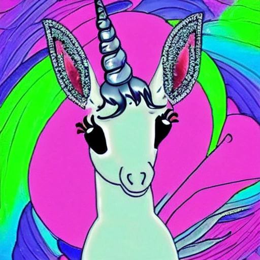 unicornio negro con alas, Trippy