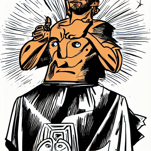 Nicolò barella as god , Cartoon