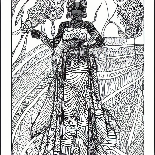 Beautiful African Goddess coloring page for Adult Coloring Digit ...