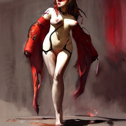 portrait full body female Russian concubine with slim curvy body painting by gaston bussiere, greg rutkowski, yoji shinkawa, yoshitaka amano, tsutomu nihei, donato giancola, tim hildebrandt, oil on canvas, trending on artstation, featured on pixiv, cinematic composition, extreme detail, metahuman creator

,(best quality:1.4), ((masterpiece)),((realistic)), (detailed),

Negative prompt: paintings, sketches, (worst quality:2.0),(normal quality:2.0), (low quality:2.0), lowres, ((monochrome)), ((grayscale))(monochrome:1.1), (shota:1.5), ((disfigured)), ((bad art)),((NSFW)), bad-hands-5,
Steps: 20, Sampler: DDIM, CFG scale: 7, Seed: 4141018083, Size: 512x768, Model hash: 32c4949218, Model: V08_V08, Denoising strength: 0.5, ENSD: 31337, Hires upscale: 2, Hires steps: 20, Hires upscaler: 4x-UltraSharp