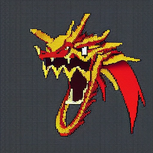 dragon cartoon in pixel art style