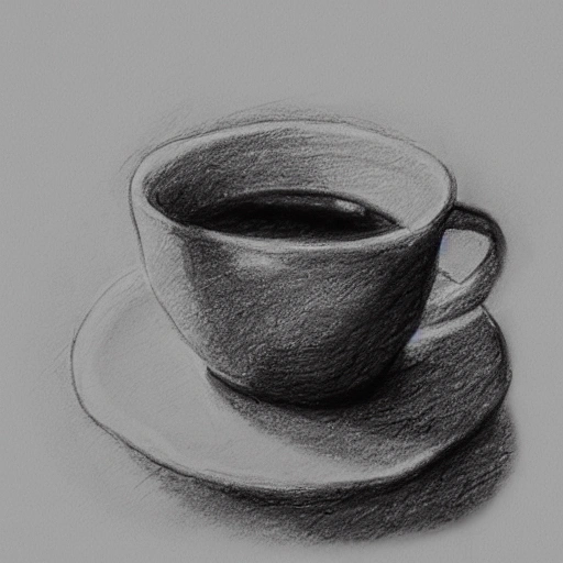 a cup of coffee, Pencil Sketch