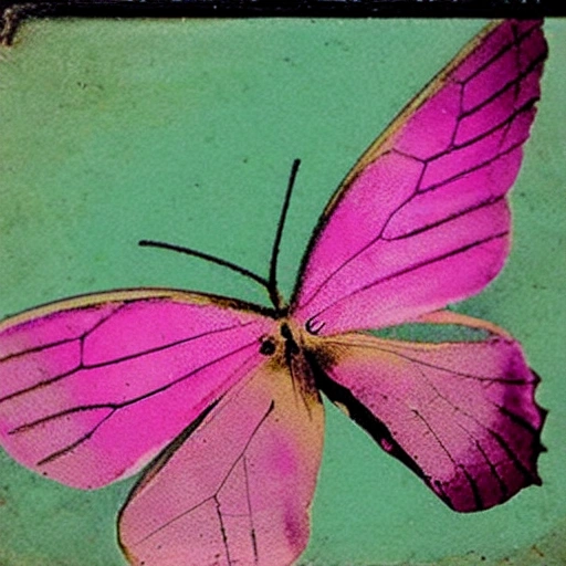 Butterfly with Gray and Pink Wings · Creative Fabrica