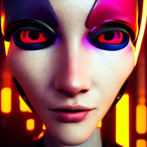 side close up portrait of 1 cyberpunk girl, detailed face, spotl ...