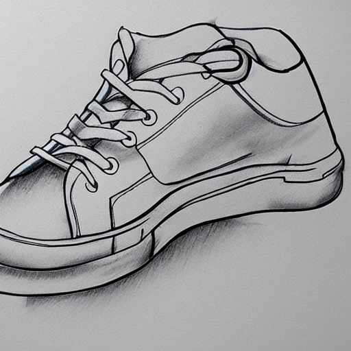 pencil sports sneakers, Pencil Sketch