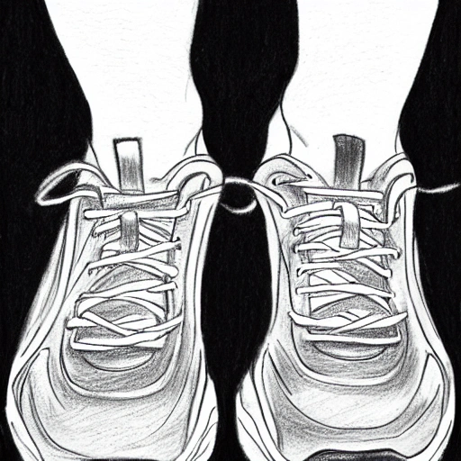 gym shoes, Pencil Sketch