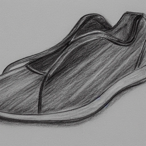 gym shoes, Pencil Sketch