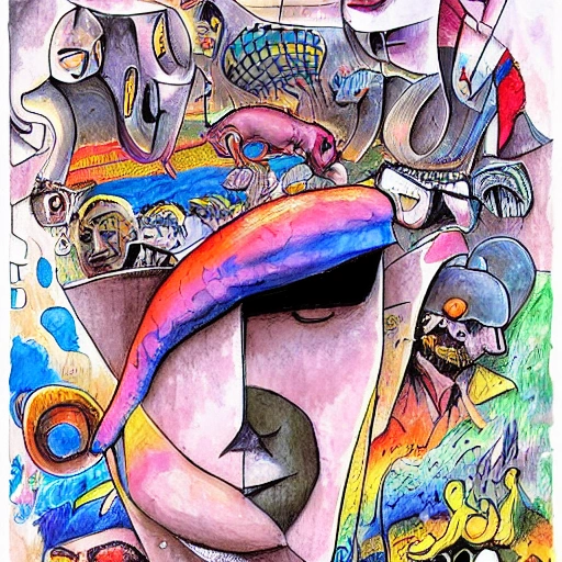 La portada de una revista de comic  llamdo EL CAEZA E PICHULA , Cartoon, Cartoon, 3D, Pencil Sketch, Water Color, Oil Painting, Trippy