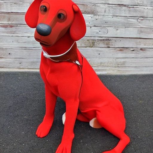 cute gril ,  red dog