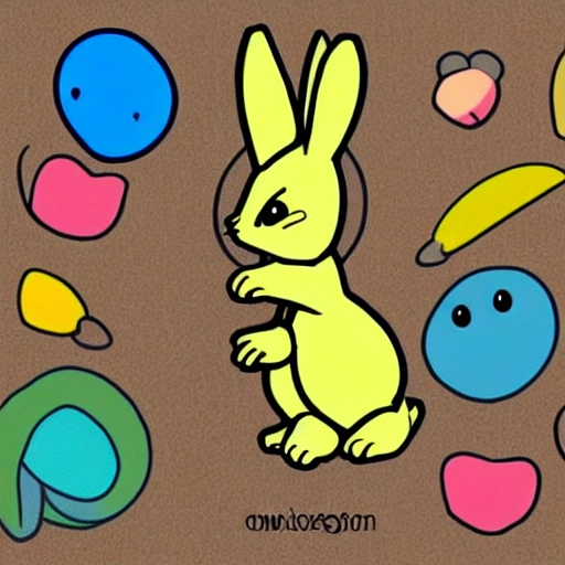 Cute little rabbit, single, cute, cartoon, IP characters, characters, Pixar style, Disney style