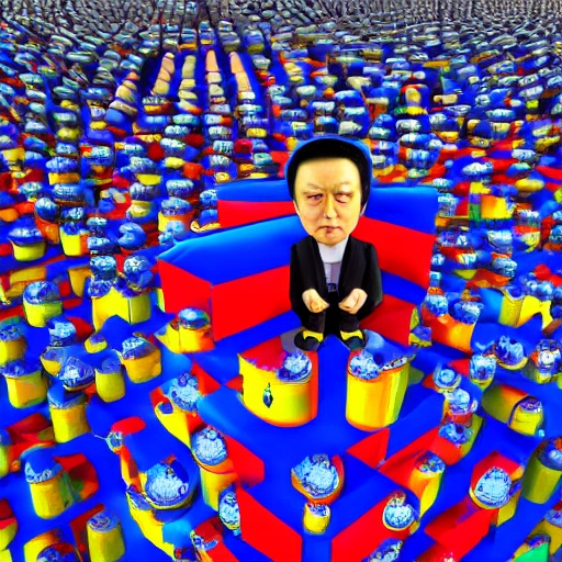 习近平, 3D, Cartoon, Trippy