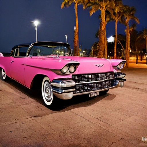 

Estilo de steve mccurry, cadillac 1959 rosa, aparcado en la noche en medio de la ciudad con palmeras grandes y voluminosas. Gran angular, profundidad de campo. –ar 3:2 –q2 –chaos 2
