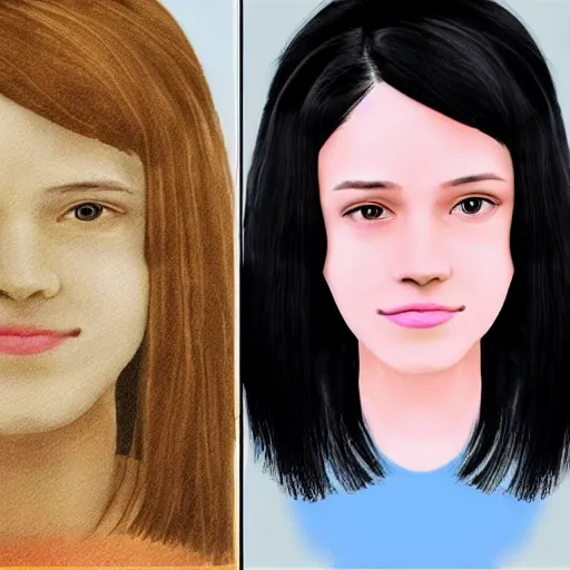 Given a portrait photo of a person, use their facial features and characteristics to generate an adorable 3D hyperrealistic portrait of a cute girl. The image should include a high level of detail, with highlights and effects to enhance the lifelike quality. The character should appear endearing and lovable, with a blend of innocence and charm