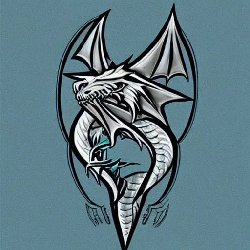 awesome artistic dragon logo for art and curiosity