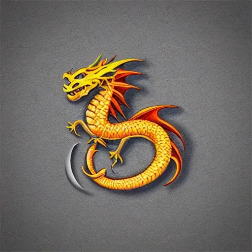 awesome artistic dragon logo for art and curiosity