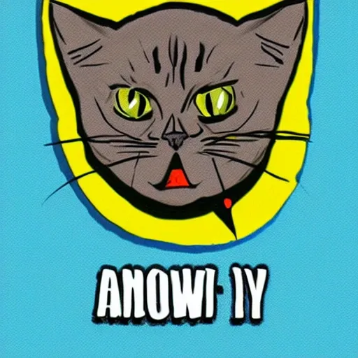 awesome art of a funny cat logo  that is pensive and waiting for his pay