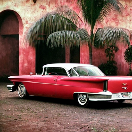 

Estilo de steve mccurry, cadillac 1959 rojo brillante con llamas en el capó, aparcado en la noche en medio de la ciudad con palmeras grandes y voluminosas. Gran angular, profundidad de campo. –ar 3:2 –q2 –chaos 2
