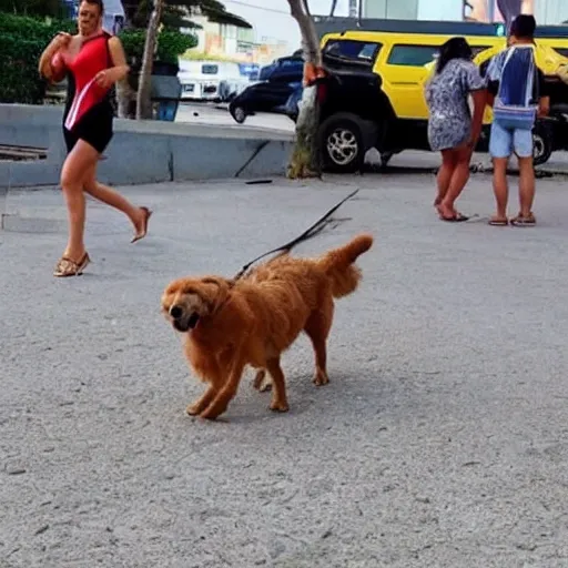 PERRO CALLEJERO ESCUCHANO UNA RADIO ANTIGUA , 3D escaldado delante del mar y abajo una mujer hermosa rubia en 4 como una perra con la cola hacia arriba