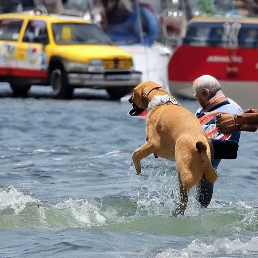 PERRO CALLEJERO ESCUCHANO UNA RADIO ANTIGUA , 3D escaldado delante del mar y abajo una mujer hermosa rubia en 4 como una perra con la cola hacia arriba . El papa a un costado 