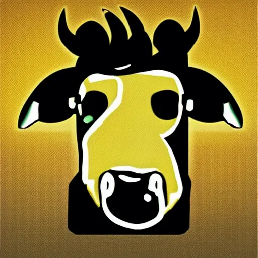  bull head half covered face,  retro video game style