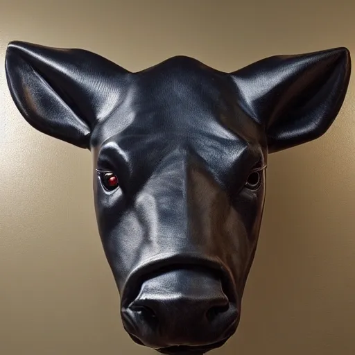  bull head with hood, dark lighting