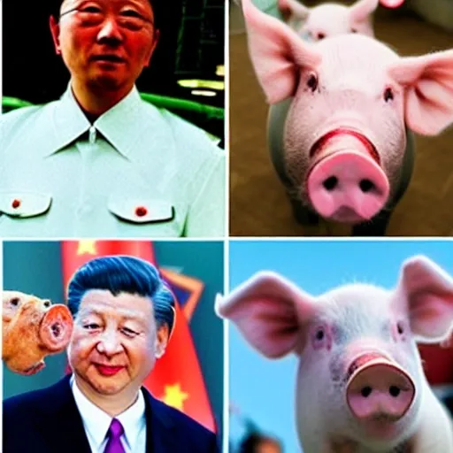 China leader, with pig head