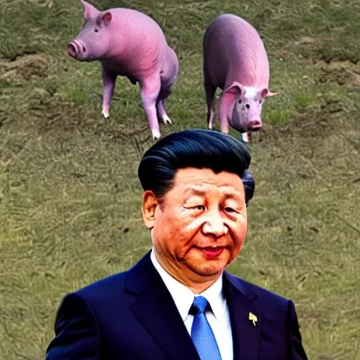 China leader, but his head is pig head