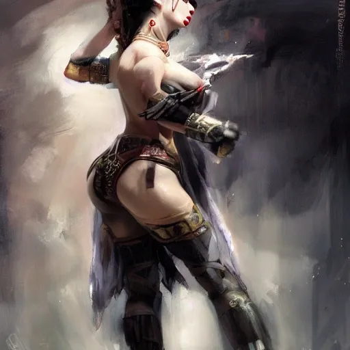 portrait full body female Russian concubine with slim curvy body painting by gaston bussiere, greg rutkowski, yoji shinkawa, yoshitaka amano, tsutomu nihei, donato giancola, tim hildebrandt, oil on canvas, trending on artstation, featured on pixiv, cinematic composition, extreme detail, metahuman creator

,(best quality:1.4), ((masterpiece)),((realistic)), (detailed),

Negative prompt: paintings, sketches, (worst quality:2.0),(normal quality:2.0), (low quality:2.0), lowres, ((monochrome)), ((grayscale))(monochrome:1.1), (shota:1.5), ((disfigured)), ((bad art)),((NSFW)), bad-hands-5,
Steps: 20, Sampler: DDIM, CFG scale: 7, Seed: 4141018083, Size: 512x768, Model hash: 32c4949218, Model: V08_V08, Denoising strength: 0.5, ENSD: 31337, Hires upscale: 2, Hires steps: 20, Hires upscaler: 4x-UltraSharp