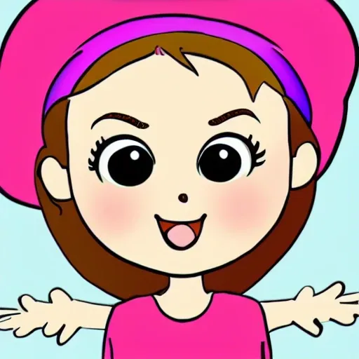 A beautiful and lovely little girl, Cartoon