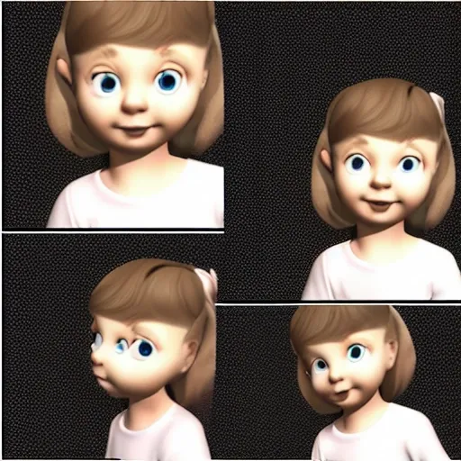 A beautiful and lovely little girl, 3D