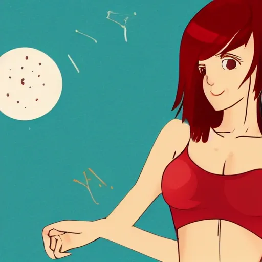 outline, vector, bedroom background, BREAK
 best quality, 1girl, red hair, messy hair ,tanktop, panties, bare shoulder, (cleavage), exposed midriff, shirt lift,perspective,looking at viewer,dynamic pose, cute, Cartoon