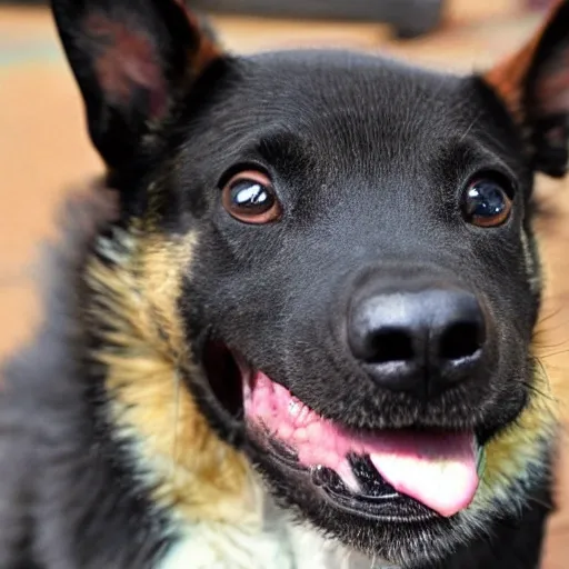 PERRO SONRIENDO MOSTRANDO DIENTES
