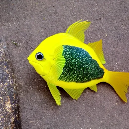  sacary yellow fish with very big eyes 